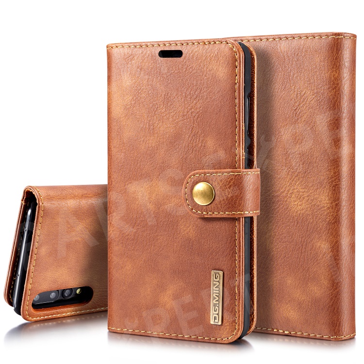 

DG.MING Detachable 2-in-1 Split Leather Wallet Shell Cover + PC Back Case for Huawei P20 Pro - Brown, Huawei P20 Pro