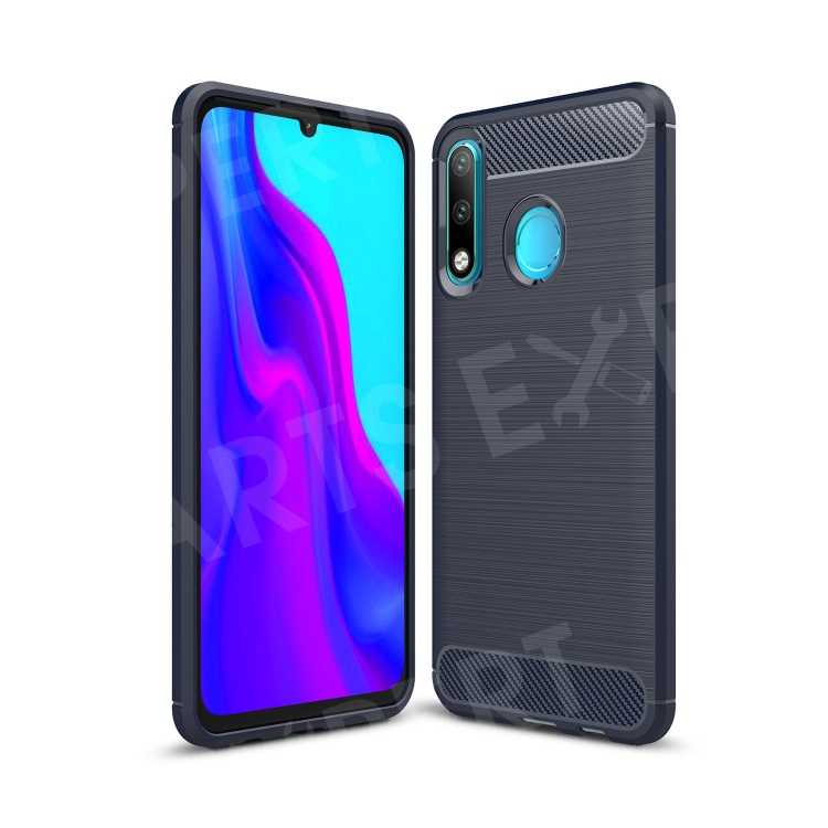 

Carbon Fiber Texture Brushed TPU Cell Phone Cover for Huawei P30 Lite - Dark Blue, Huawei P30 Lite