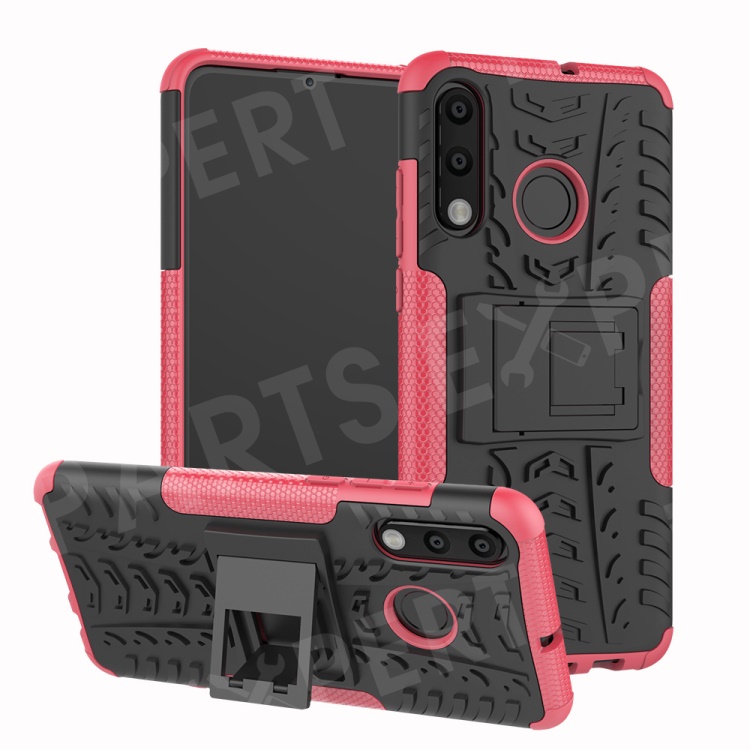 

For Huawei P30 Lite Cool Tyre Kickstand PC + TPU Hybrid Protection Case Cover - Rose, Huawei P30 Lite