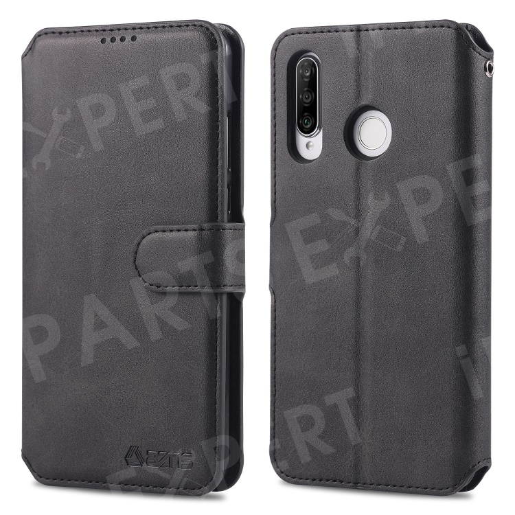 

AZNS PU Leather Wallet Case with Stand for Huawei P30 Lite / nova 4e - Black, Huawei P30 Lite