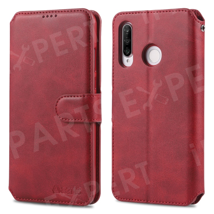 

AZNS PU Leather Wallet Case with Stand for Huawei P30 Lite / nova 4e - Red, Huawei P30 Lite