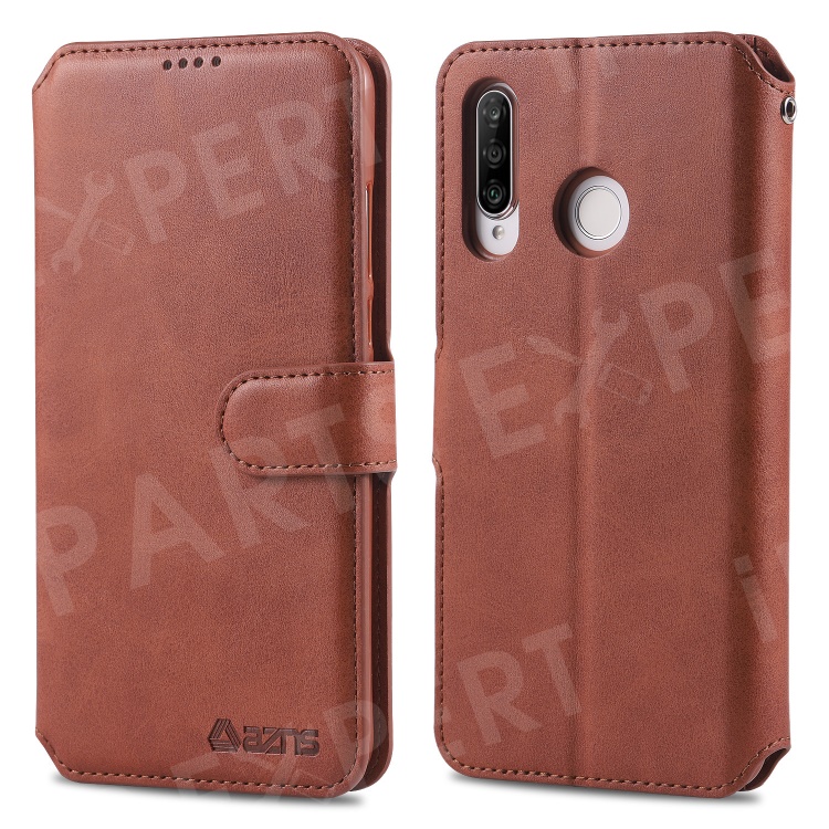 

AZNS PU Leather Wallet Case with Stand for Huawei P30 Lite / nova 4e - Brown, Huawei P30 Lite