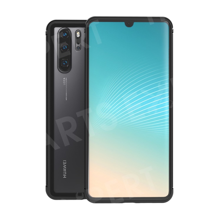 

Shadow Series Tempered Glass + Metal Frame + TPU Hybrid Case for Huawei P30 Pro - Black, Huawei P30 Pro