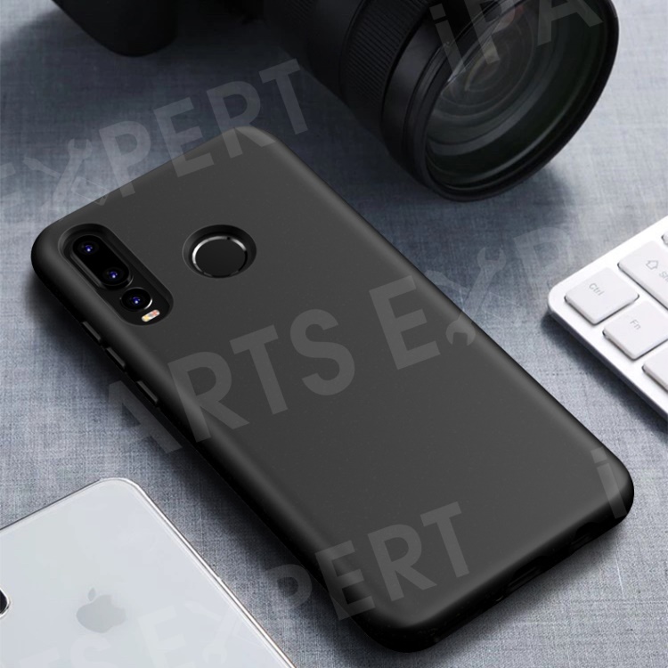 

Matte Eco-Friendly Degradable Wheat Straw TPU Protection Phone Case for Huawei P30 Lite / nova 4e - Black, Huawei P30 Lite