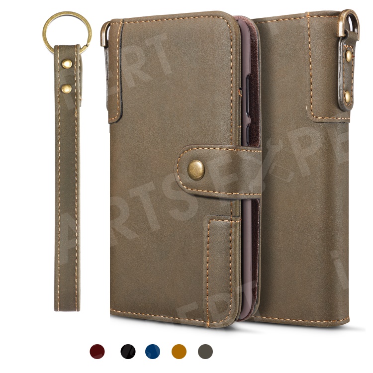 

Retro Style Split Leather Wallet Stand Phone Flip Case Cover with Strap for Huawei P30 Pro - Army Green, Huawei P30 Pro