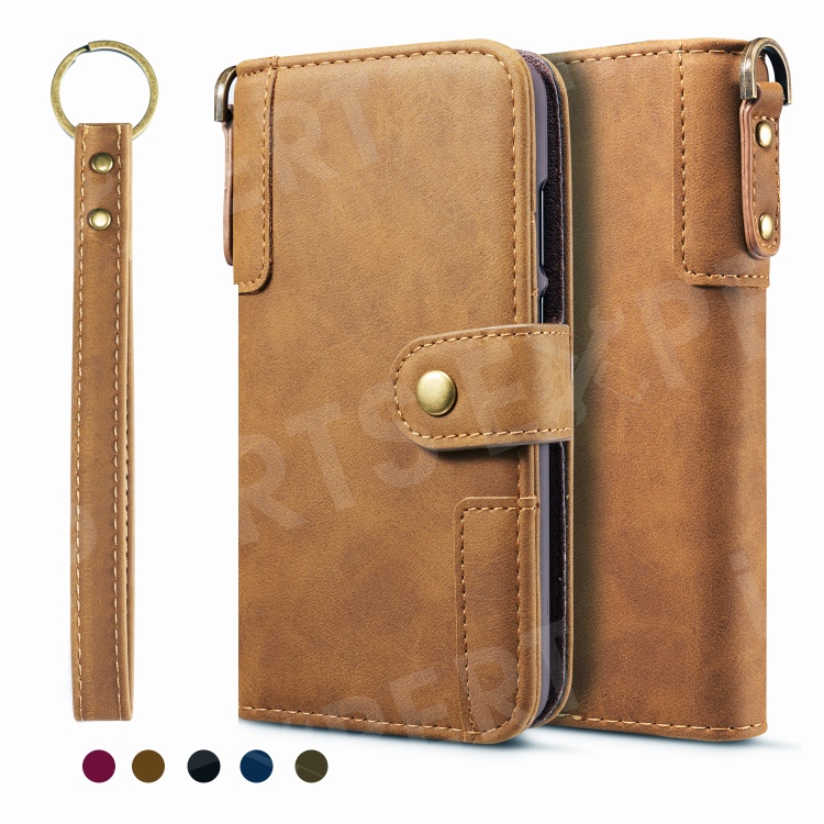 

Retro Style Split Leather Wallet Stand Phone Flip Case Cover with Strap for Huawei P30 Pro - Brown, Huawei P30 Pro