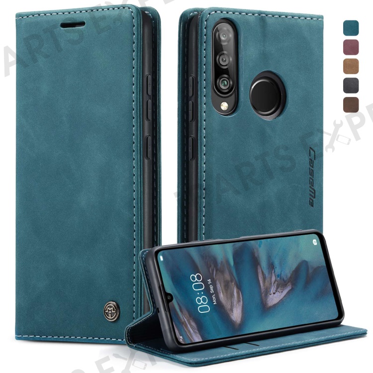 

CASEME 013 Series Auto-absorbed Leather Wallet Case for Huawei P30 Lite / nova 4e - Blue, Huawei P30 Lite