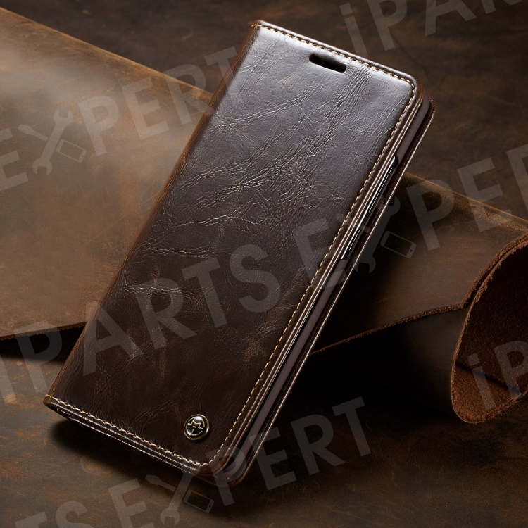 

CASEME 003 Series Oil Wax PU Leather Cover Business Flip Case for Huawei P30 Pro - Coffee, Huawei P30 Pro