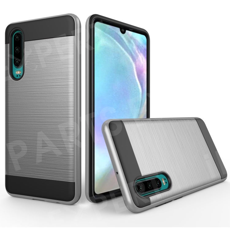 

Brushed PC + TPU Hybrid Case for Huawei P30 - Light Grey, Huawei P30