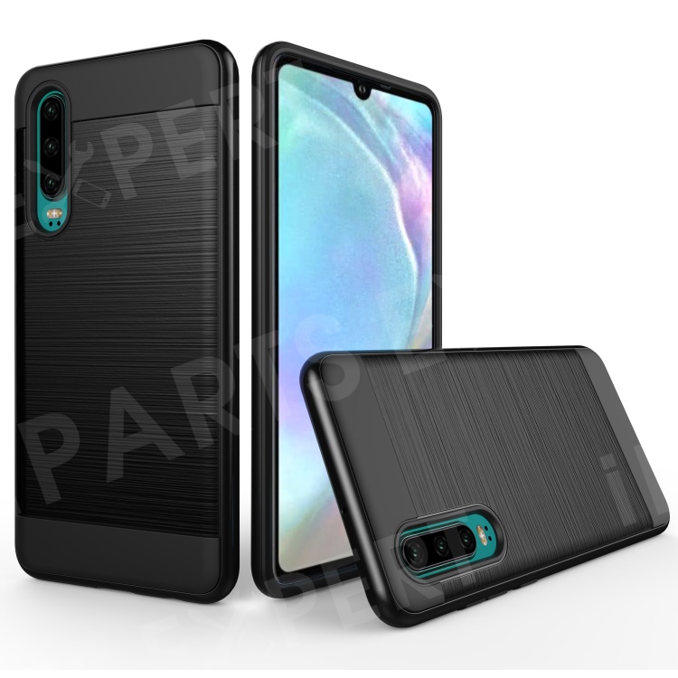 

Brushed PC + TPU Hybrid Case for Huawei P30 - Black, Huawei P30