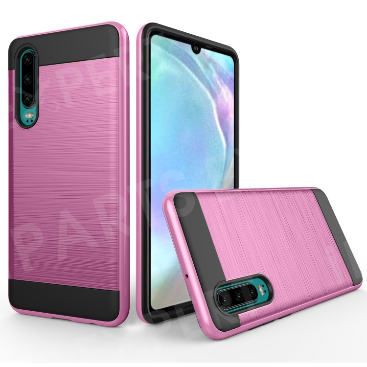 

Brushed PC + TPU Hybrid Case for Huawei P30 - Pink, Huawei P30
