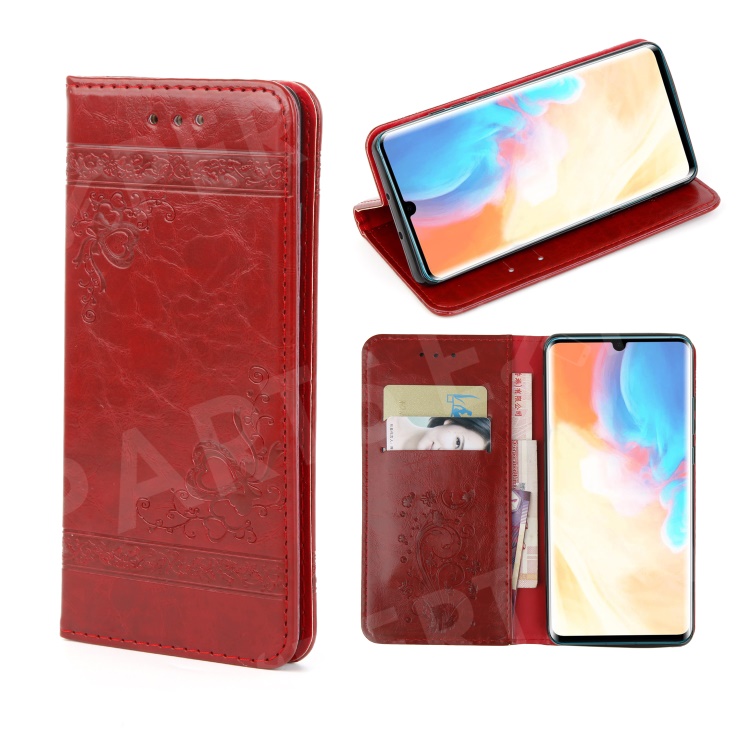 

Imprint Hearts Leather Wallet Case for Huawei P30 Pro - Red, Huawei P30 Pro