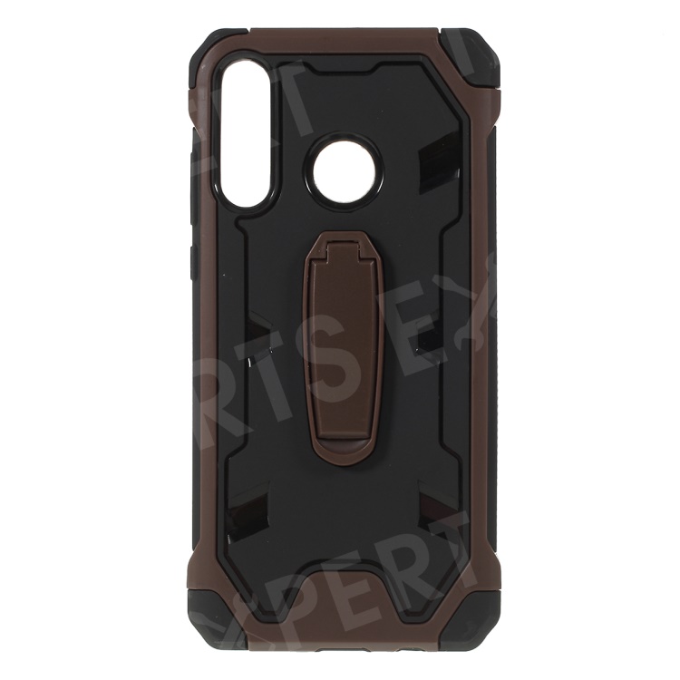 

Shock Resistant Kickstand PC TPU Combo Mobile Cover for Huawei P30 Lite / nova 4e - Coffee, Huawei P30 Lite