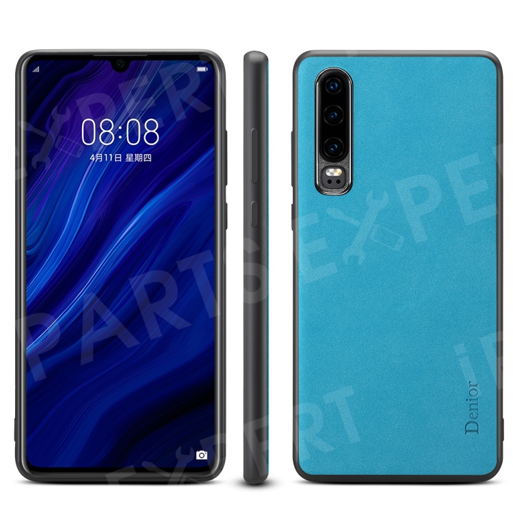 

Velvet Matte TPU + PU Leather Hybrid Phone Shell for Huawei P30 - Baby Blue, Huawei P30