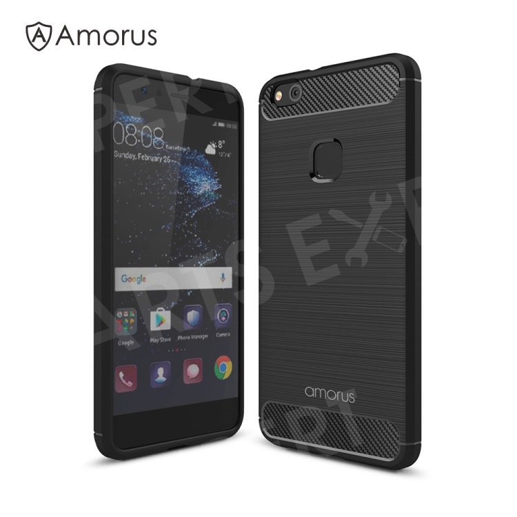 

AMORUS Carbon Fiber Texture Brushed TPU Mobile Phone Shell for Huawei P10 Lite - Black, Huawei P10 Lite