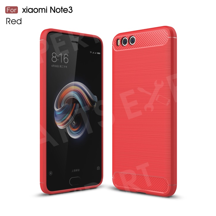 

Carbon Fiber Texture Brushed TPU Mobile Phone Shell for Xiaomi Mi Note 3 - Red, Xiaomi Mi Note 3