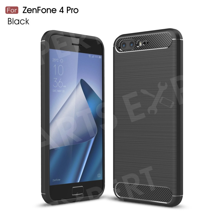 

Carbon Fiber Texture Brushed TPU Mobile Phone Case for Asus ZenFone 4 Pro ZS551KL - Black, Asus ZenFone 4 Pro (ZS551KL)