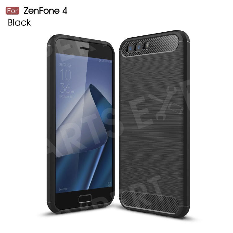 

Carbon Fiber Texture Brushed TPU Mobile Phone Case for Asus ZenFone 4 ZE554KL - Black, Asus ZenFone 4 (ZE554KL)