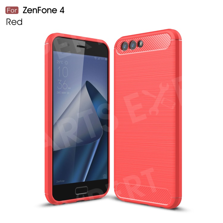 

Carbon Fiber Texture Brushed TPU Mobile Phone Shell for Asus ZenFone 4 ZE554KL - Red, Asus ZenFone 4 (ZE554KL)