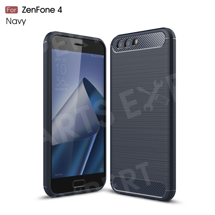 

Carbon Fiber Texture Brushed TPU Back Casing for Asus ZenFone 4 ZE554KL - Dark Blue, Asus ZenFone 4 (ZE554KL)