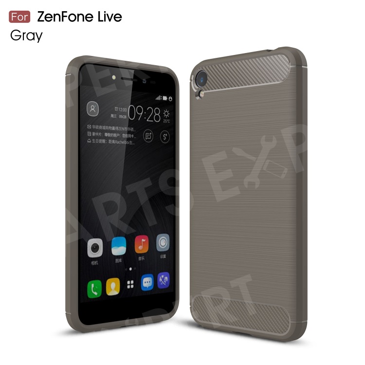 

Carbon Fiber Texture Brushed TPU Mobile Shell for Asus Zenfone Live ZB501KL - Grey, Asus Zenfone Live ZB501KL