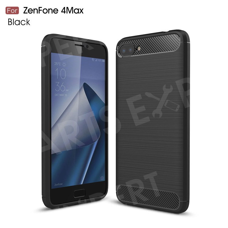 

Carbon Fiber Texture Brushed TPU Mobile Phone Case for Asus Zenfone 4 Max ZC520KL - Black, Asus Zenfone 4 Max ZC520KL