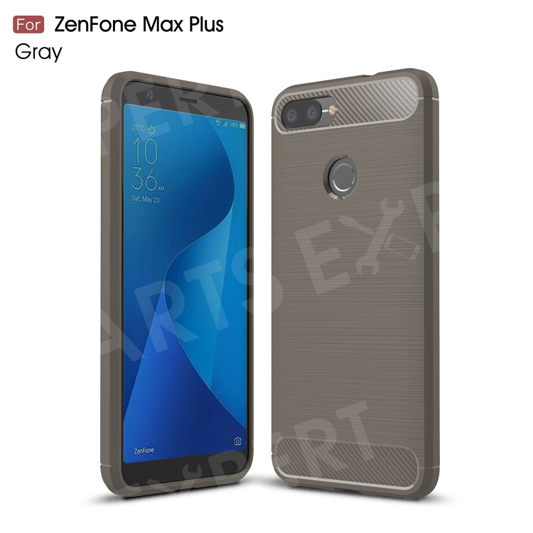 

Carbon Fiber Texture Brushed TPU Mobile Phone Case for Asus ZenFone Max Plus (M1) ZB570TL - Grey, Asus ZenFone Max Plus (M1) ZB570TL