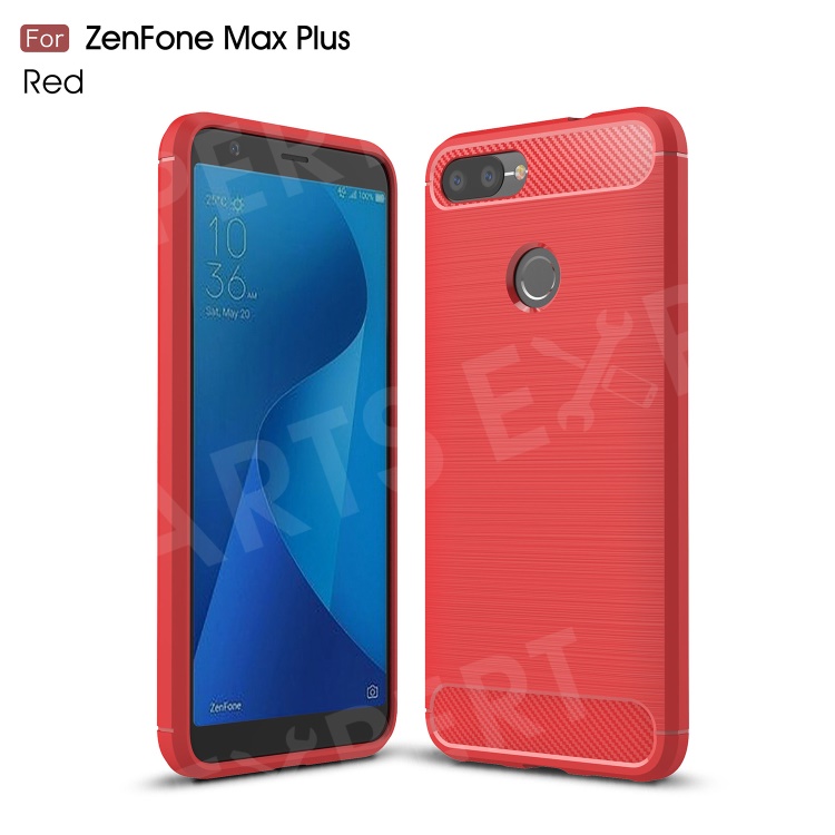 

Carbon Fiber Texture Brushed TPU Cell Phone Case for Asus ZenFone Max Plus (M1) ZB570TL - Red, Asus ZenFone Max Plus (M1) ZB570TL