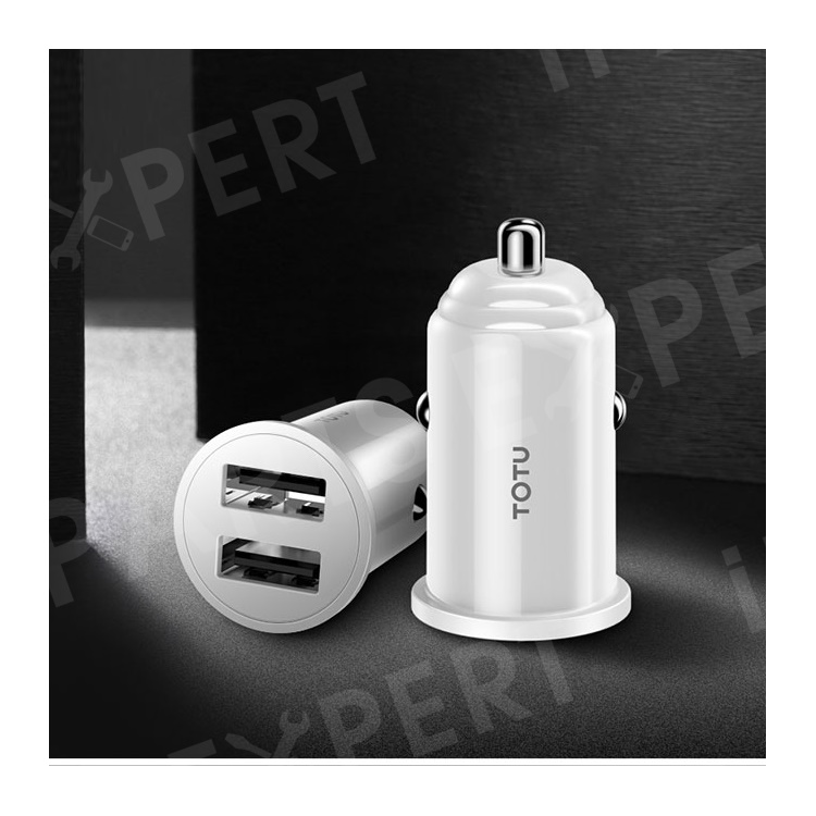 

TOTU DCCQ-014 Dual USB Smart Mini Car Charger DC 5V 3.4A for iPhone Samsung Huawei etc. - White, iPhone XS 5.8 inch