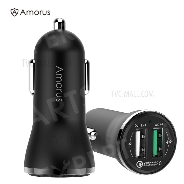 

AMORUS CC-37 2.4A + QC3.0 Quick Charge Car Charger [Dual USB Port] for iPhone Samsung Huawei etc., iPhone XS 5.8 inch