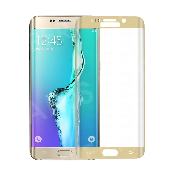 

0.2mm Full Size Curved Tempered Glass Screen Film for Samsung Galaxy S6 Edge G925 - Gold, Galaxy S6 Edge G925