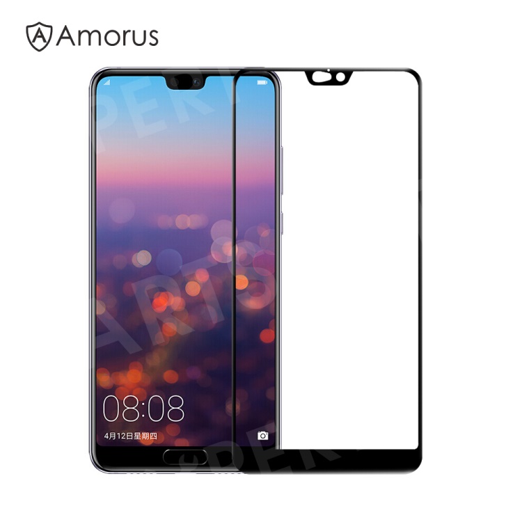 

AMORUS for Huawei P20 Pro Clear Full Glue Silk Print Complete Cover Tempered Glass Screen Protector, Huawei P20 Pro