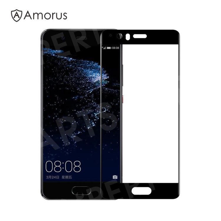 

AMORUS for Huawei P10 Clear Silk Print Complete Cover 3D Arc Edge Tempered Glass Screen Protective Film, Huawei P10