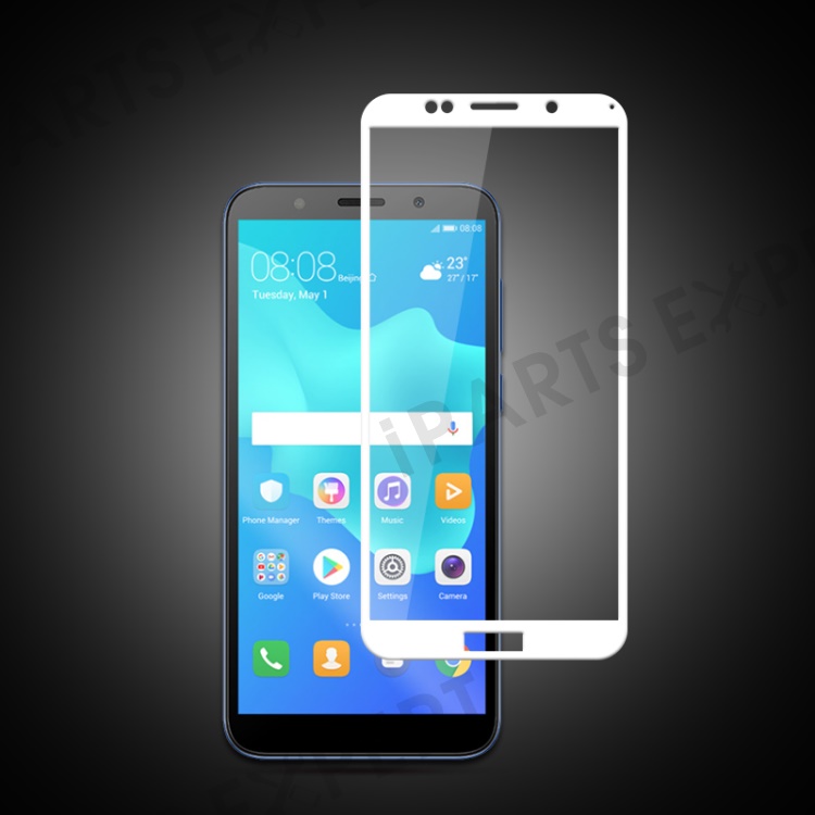 

MOCOLO Silk Print Arc Edge Full Coverage Tempered Glass Screen Protector Guard Film for Huawei Y6 (2018) / Y5 (2018) - White, Huawei Y6 (2018)