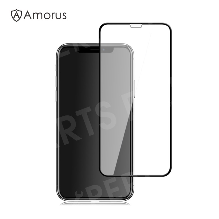 

AMORUS Full Size Silk Print 9H Tempered Glass Screen Protector Film for iPhone (2019) 6.5" / XS Max 6.5 inch, iPhone XS Max 6.5 inch