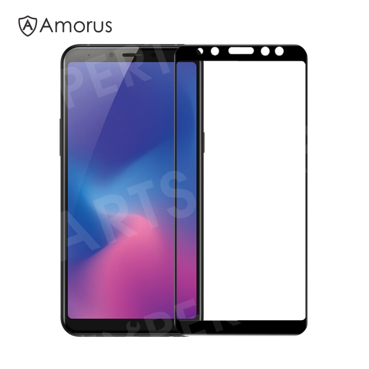 

AMORUS for Samsung Galaxy A6 (2018) 9H Silk Printing Full Size Tempered Glass Anti-explosion Screen Protector [Full Glue] - Black, Galaxy A6 (2018)