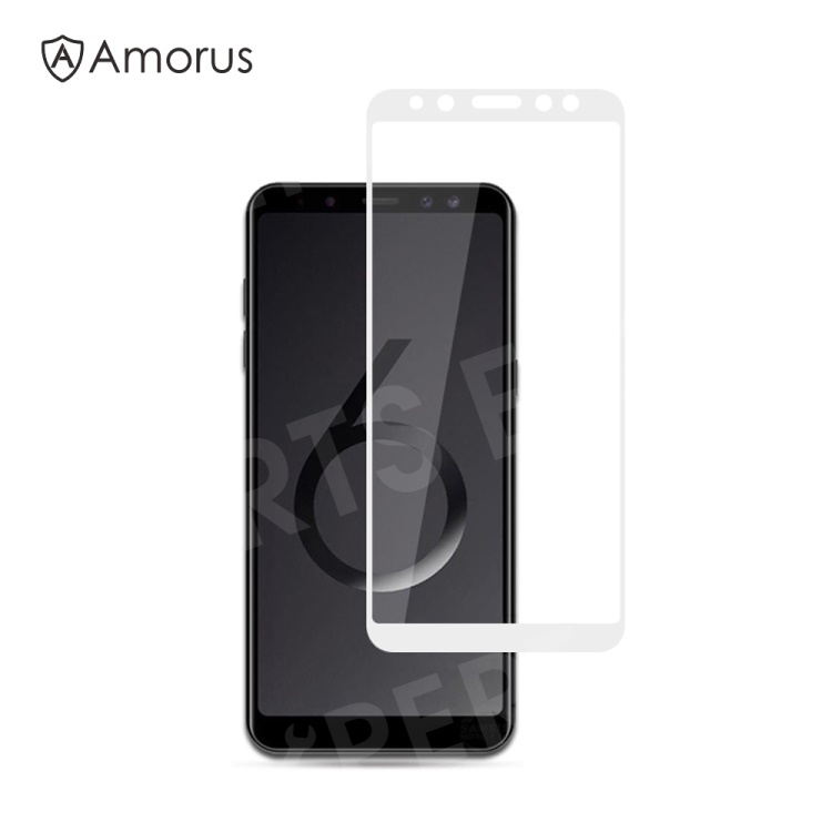

AMORUS 9H Silk Printing Full Size Tempered Glass [Full Glue] Anti-explosion Screen Protector for Samsung Galaxy A6 (2018) - White, Galaxy A6 (2018)