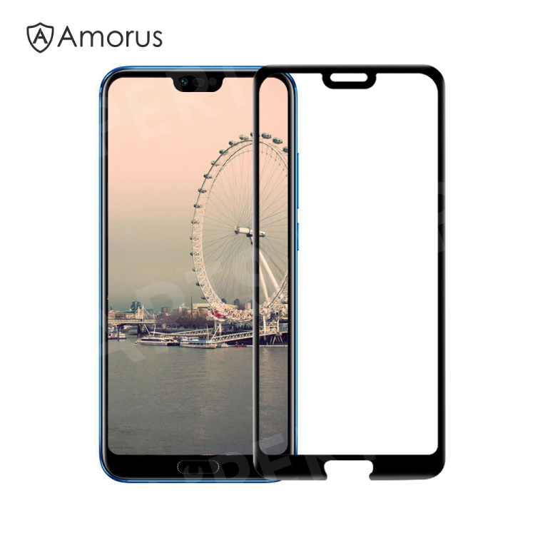 

AMORUS Full Glue Tempered Glass Full Screen Guard Film [9H] [Anti-scratches] for Huawei Honor 10 - Black, Huawei Honor 10