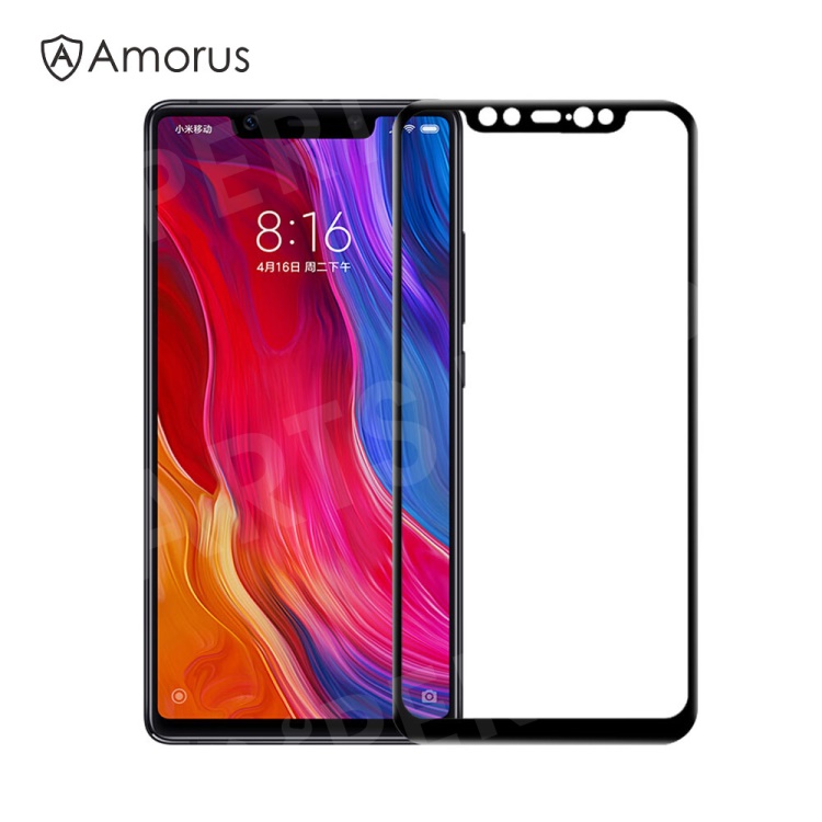 

AMORUS for Xiaomi Mi 8 / Mi 8 Explorer Edition (6.21-inch) 9H Tempered Glass Full Screen Protector [Full Glue] - Black, Xiaomi Mi 8 (6.21-inch)