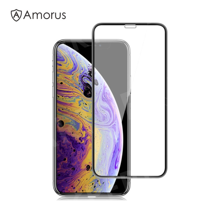 

AMORUS 3D Curved Anti-explosion Tempered Glass Full Screen Protector for iPhone (2019) 6.5" / XS Max 6.5 inch - Black, iPhone XS Max 6.5 inch
