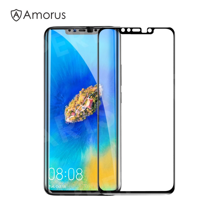 

AMORUS 3D Curved Full Glue Tempered Glass Anti-explosion Full Screen Protection Film for Huawei Mate 20 Pro - Black, Huawei Mate 20 Pro