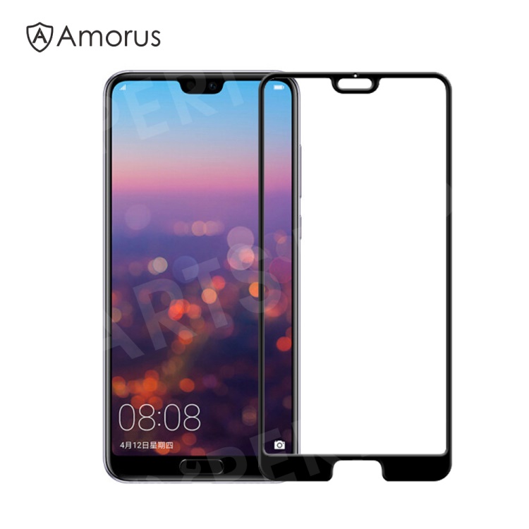 

AMORUS for Huawei P20 Pro 3D Curved Tempered Glass Full Size Full Glue Screen Shield [Anti-explosion] - Black, Huawei P20 Pro