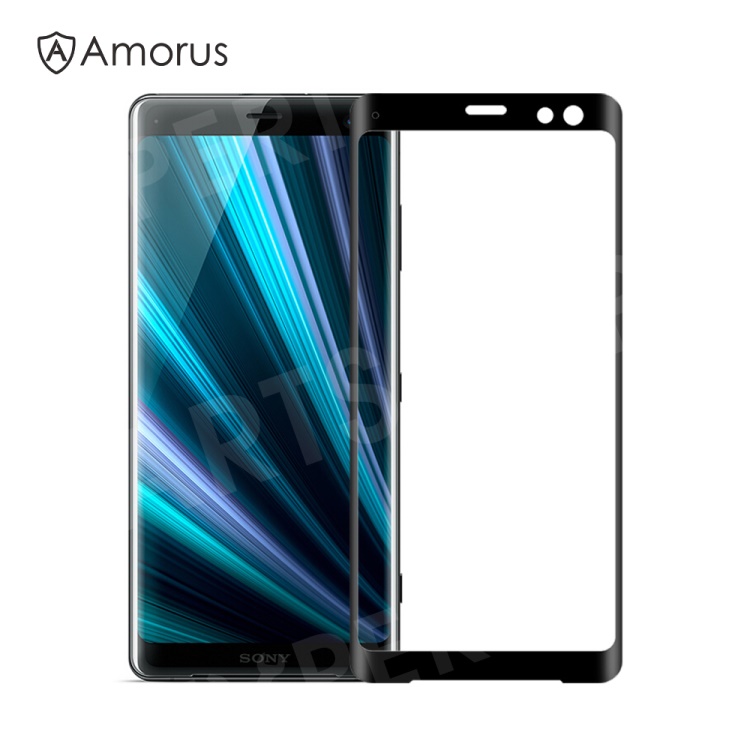 

AMORUS for Sony Xperia XZ3 3D Curved Tempered Glass Anti-explosion Full Screen Protector - Black, Xperia XZ3