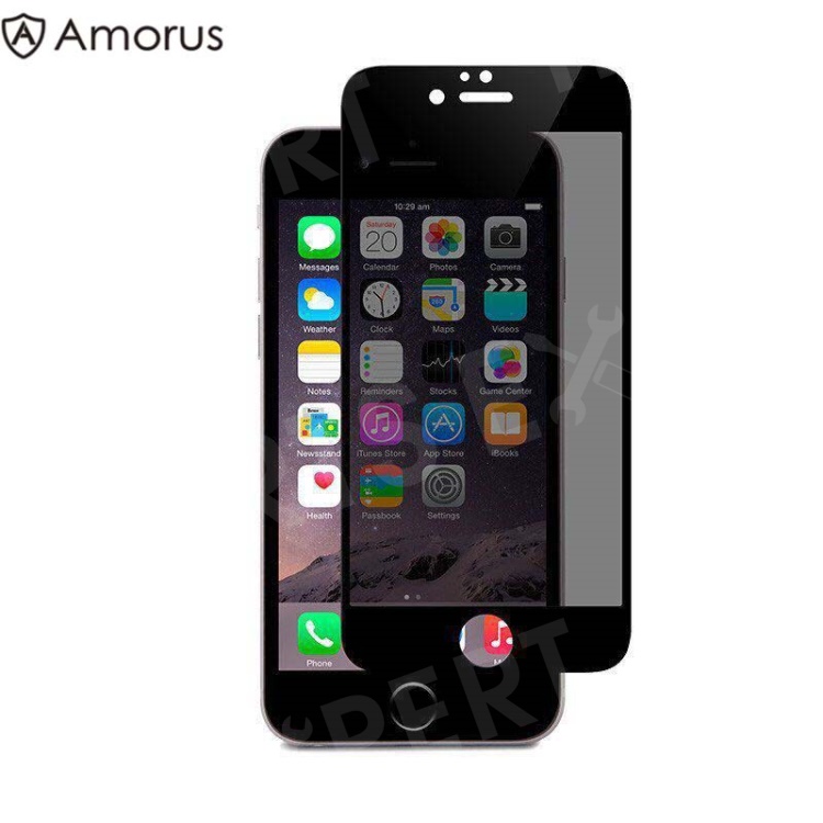 

AMORUS for iPhone 6s/6 9H 3D 0.3mm [Anti-spy] Curved Tempered Glass Full Screen Protector - Black, iPhone 6s 4.7-inch