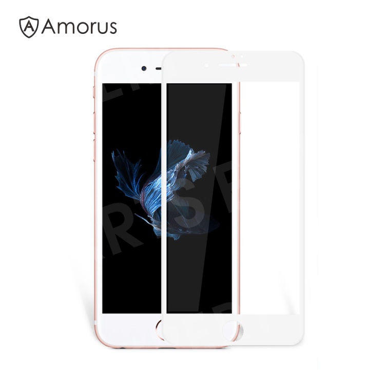

AMORUS 3D Curved Full Coverage for iPhone 7 Plus Tempered Glass Screen Protector Guard 0.3mm - White, iPhone 7 Plus 5.5 inch