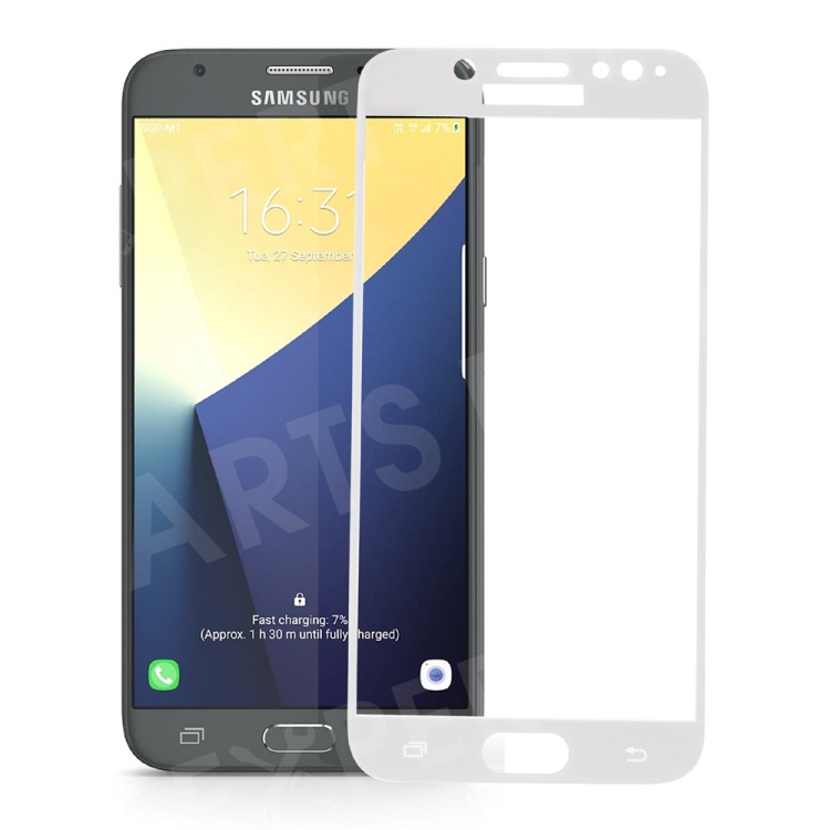 

For Samsung Galaxy J7 (2017) EU Version Silk Print Full Cover Tempered Glass Screen Guard Film - White, Galaxy J7 (2017)