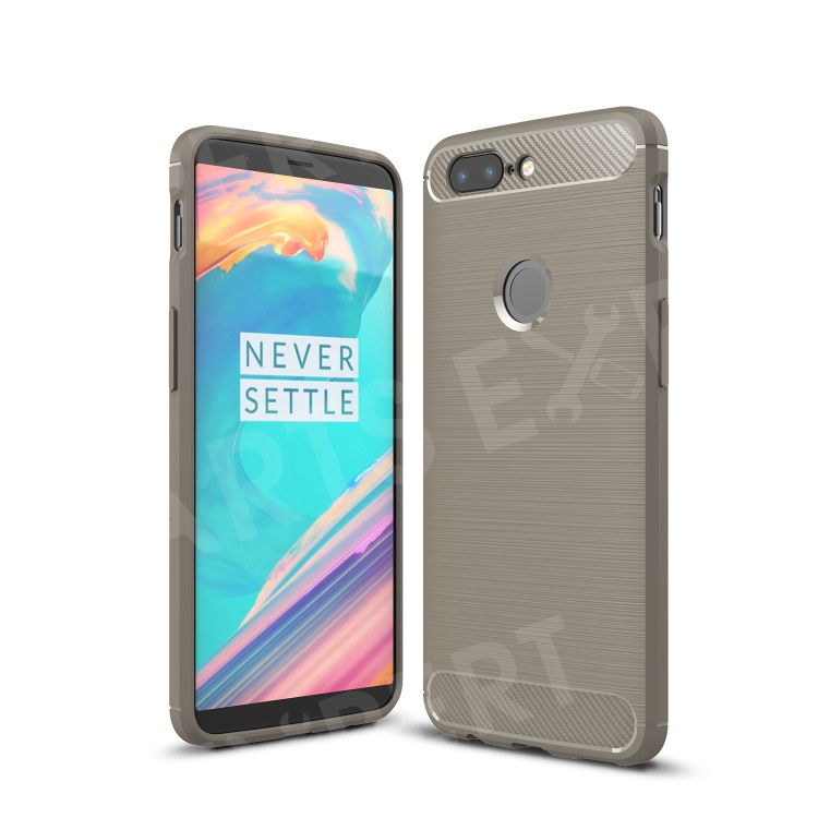 

Carbon Fiber Texture Brushed TPU Mobile Phone Cover for OnePlus 5T - Grey, OnePlus 5T