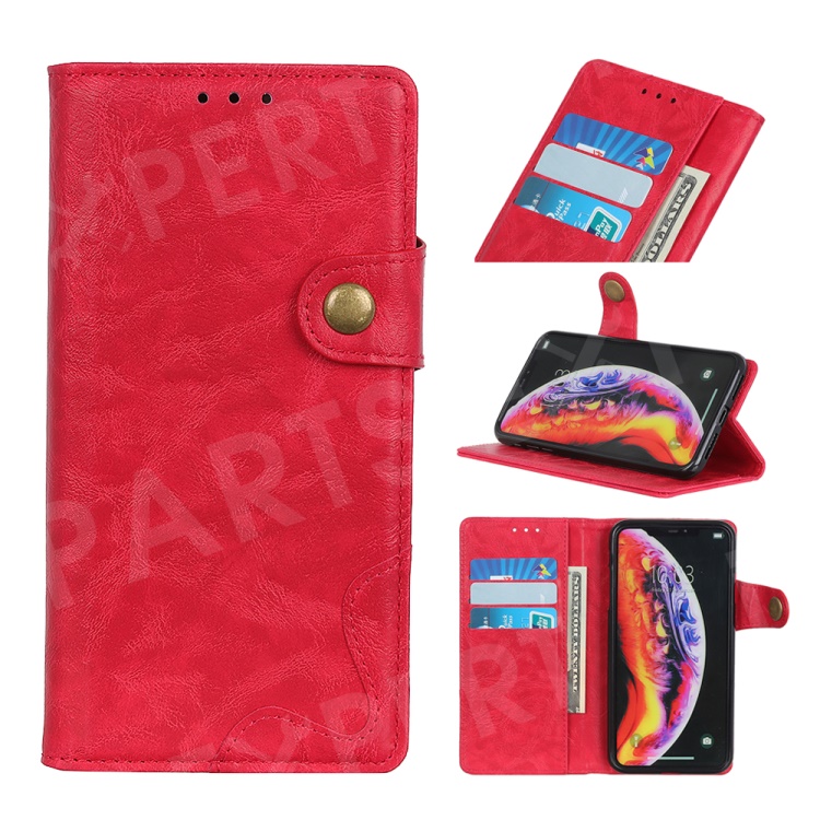 

S-shape Crazy Horse Texture Leather Wallet Case for OnePlus 7 Pro - Red, OnePlus 7 Pro