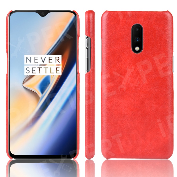 

Litchi Skin Leather Coated Hard PC Case for OnePlus 7 - Red, OnePlus 7
