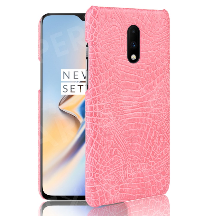 

Crocodile Skin PU Leather Coated PC Case for OnePlus 7 - Pink, OnePlus 7